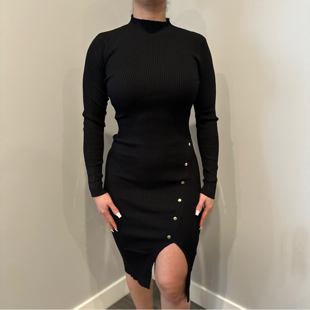 Black midi dress long sleeve